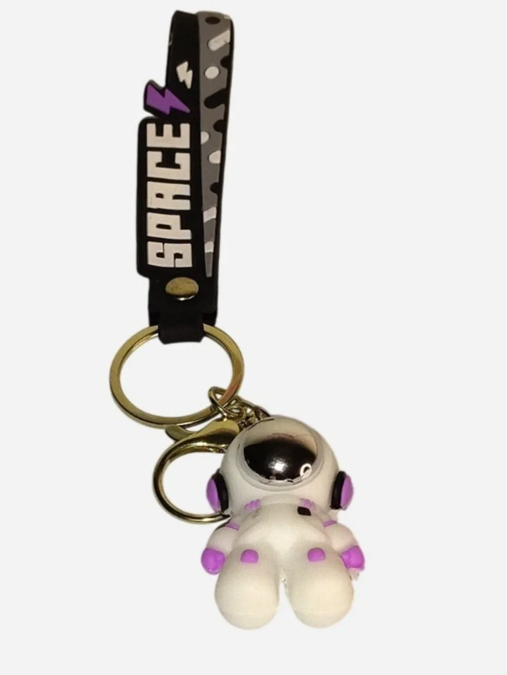 Blue, Gray, Pink & Black Space Astronaut Keychains